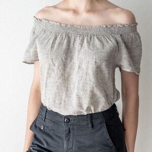 Elegant Off-Shoulder Gray Top